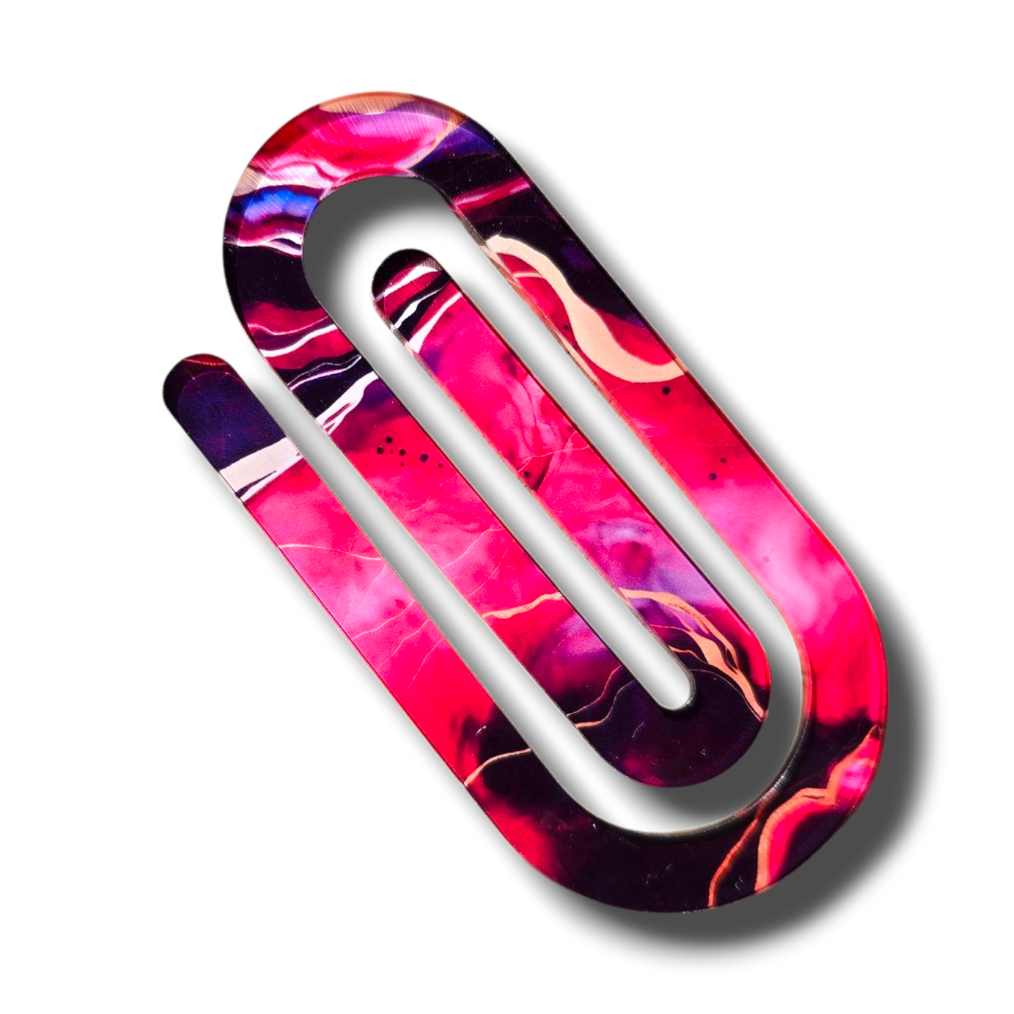 Pink Marble Jumbo Paperclip Bookmark