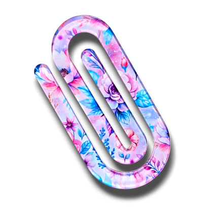 Pastel Flowers Jumbo Paperclip Bookmark