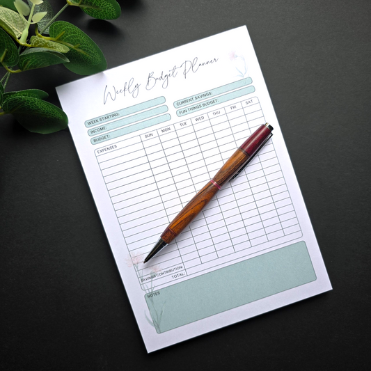 Wild Flower Weekly Budget A5 Notepad
