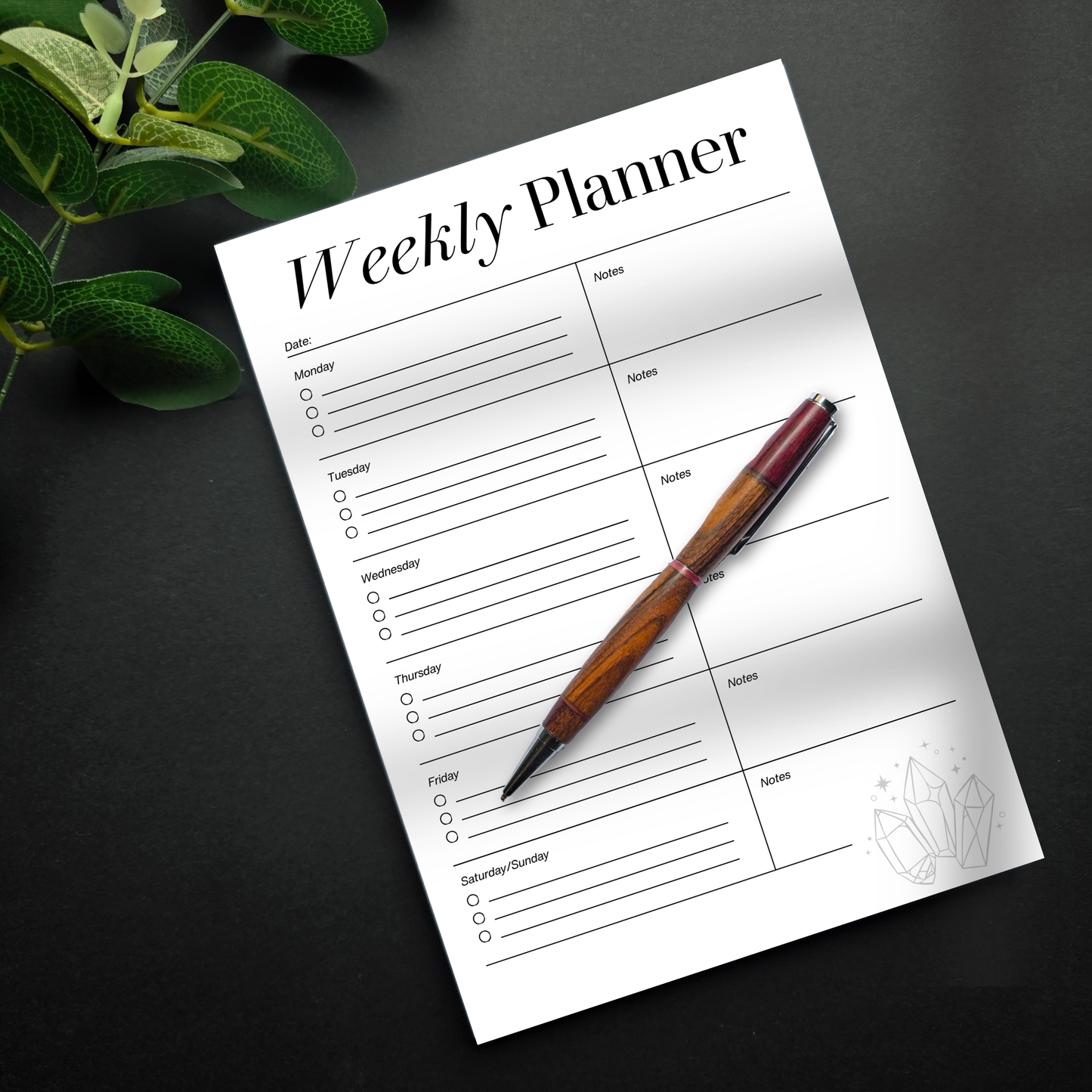 Crystals Weekly Planner