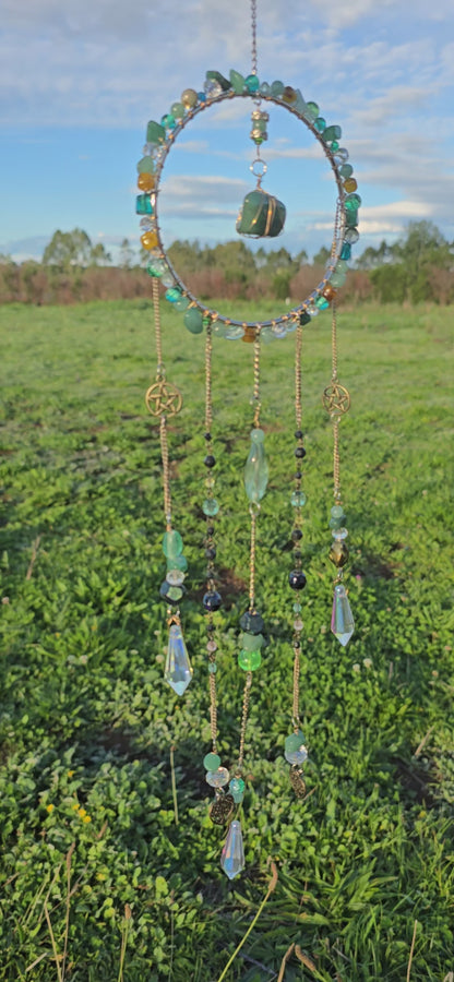 Green Aventurine Crystal Sun Catcher