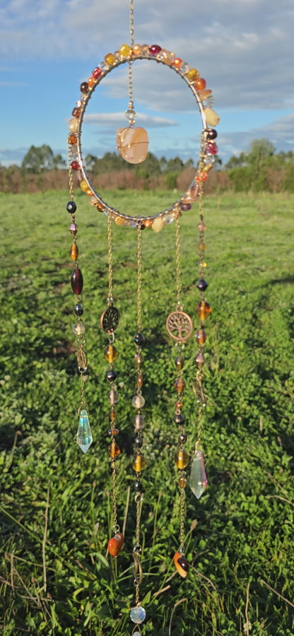 Earthy Flower Agate Crystal Sun Catcher